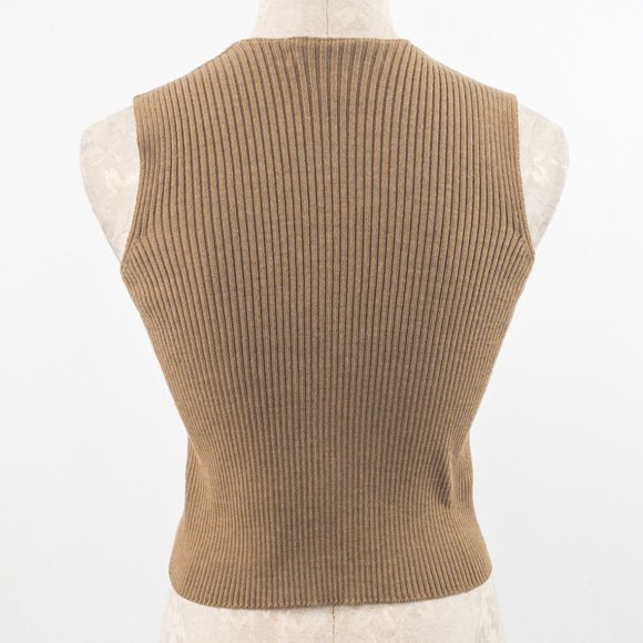 Vintage M French Cashmere 2pc Set Blazer Vest Tan - Picture 6 of 14